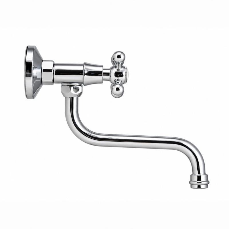 Aquanello Heritage Ascot Klassieke Keuken Muurkraan Chroom CR-4111-HA