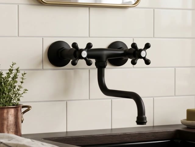 Aquanello Heritage Ascot Klassieke Keuken Muurkraan Zwart BL-4111-HA