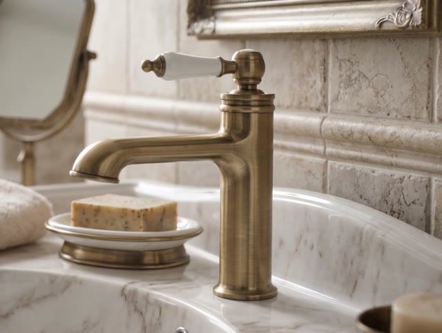 Aquanello Heritage Manor Klassieke Nostalgische Wastafelmengkraan Brons BN-1001-HM
