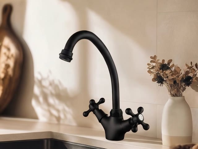Aquanello Heritage Ascot Klassieke Keuken Nostalgische Keukenkraan Zwart BL-4004-HA