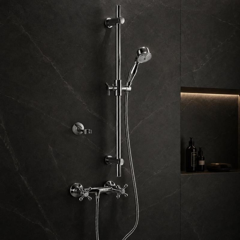 Aquanello Heritage Ascot Klassieke Opbouw Douchekraanset met Sterknoppen Chroom inclusief Handdouche CR-2002-HA