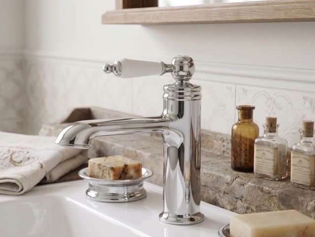 Aquanello Heritage Manor Klassieke Nostalgische Wastafelmengkraan Chroom CR-1001-HM