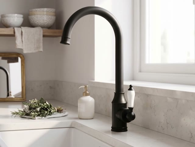 Aquanello Heritage Manor Klassieke Keuken Nostalgische Keukenkraan Zwart BL-9001-HM