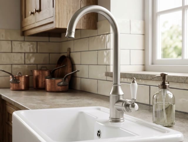 Aquanello Heritage Manor Klassieke Keuken Nostalgische Keukenkraan RVS NB-9001-HM