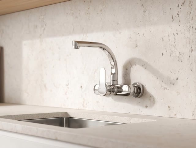 Aquanello Casa Keuken Muurkraan  met Bovenuitloop Chroom CR-1003-CS