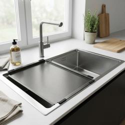 Pure.Sink Comfort Mobile Abtropfschale in Gunmetal-Optik, Abtropfplatte 430 x 325 mm für Spülbecken PEXTRAY-61