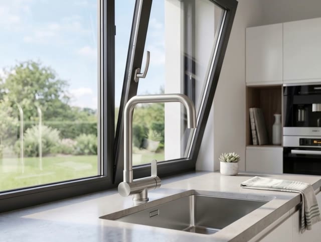 Aquanello Forma  RVS Neerklapbare Venster Keukenkraan SS-1011-FM