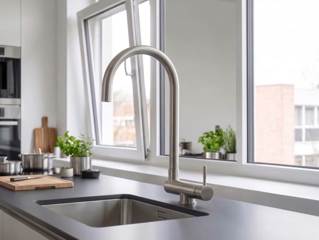 Aquanello Forma RVS Neerklapbare Venster Keukenkraan SS-1012-FM