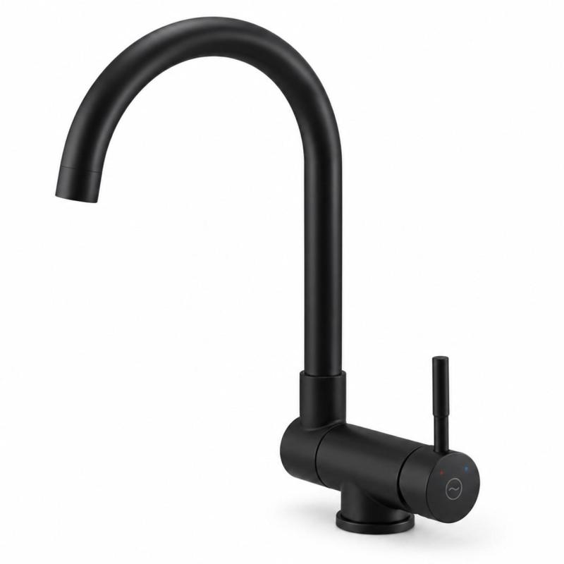 Aquanello Forma RVS Neerklapbare Venster Keukenkraan Zwart BL-1012-FM