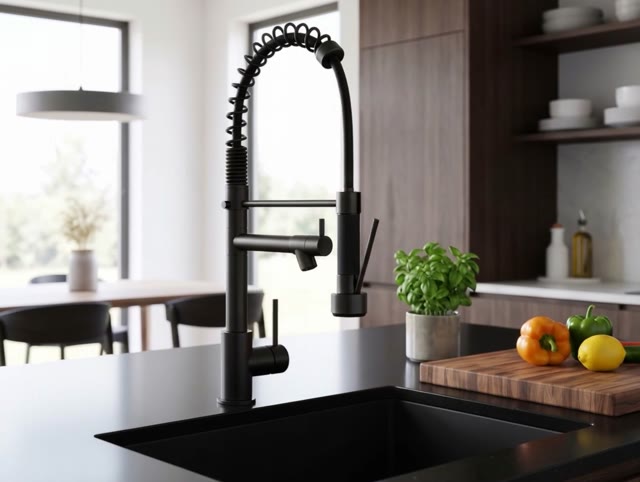 Aquanello Gastro Keukenkraan met Professionele Sproeifunctie Zwart BL-4402-GT