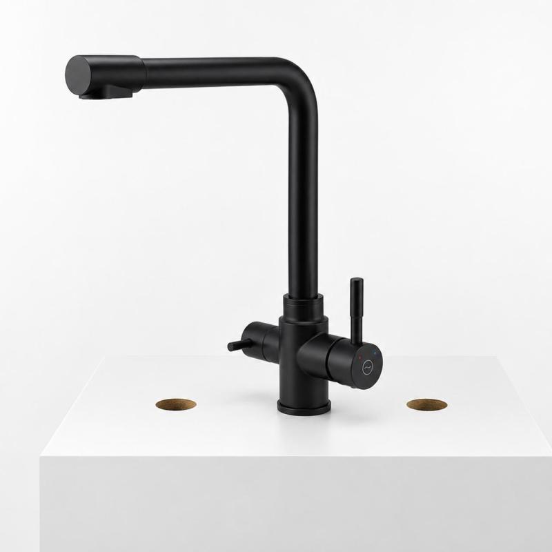 Aquanello Limpia RVS 3-weg Keukenkraan Zwart met Gefilterd Water BL-1600-LP