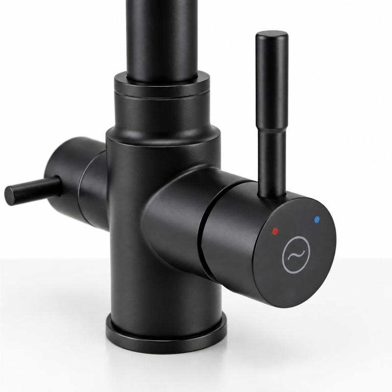 Aquanello Limpia RVS 3-weg Keukenkraan Zwart met Gefilterd Water BL-1600-LP