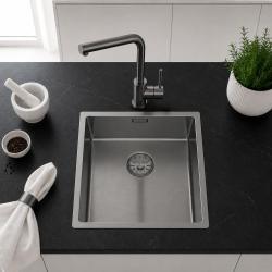 Pure.Sink Comfort PVD Gun Metal spoelbak 34x40 cm onderbouw, vlakbouw en opbouw PCM3440-61