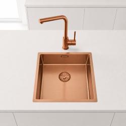 Pure.Sink Comfort PVD ružovo-medený drez 34 x 40 cm, podomietkový, zapustený a nadomietkový, PCM3440-62