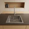Pure.Sink Comfort Stainless steel sink, 40x40 cm, 10 mm radius, undermount, flush-mount, and top-mount, PCM4040-02