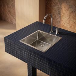 Pure.Sink Comfort RVS spoelbak 40x40 cm 10mm radius onderbouw, vlakbouw en opbouw PCM4040-02