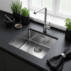 Pure.Sink Comfort RVS spoelbak 40x40 cm 10mm radius onderbouw, vlakbouw en opbouw PCM4040-02