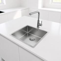 Pure.Sink Comfort Мивка от неръждаема стомана 40x40 см, радиус 10 мм, за вграждане, за вграждане в плот и за монтаж върху плот PCM4040-02