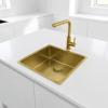 Pure.Sink Comfort PVD Gold Sink 40x40 cm, 10 mm radius, undermount, flush-mount, and top-mount PCM4040-60