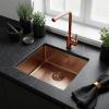Pure.Sink Comfort PVD Rosé Copper Sink 40x40 cm, 10 mm radius, undermount, flush-mount, and top-mount PCM4040-62