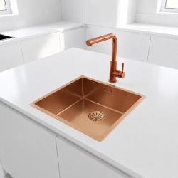 Pure.Sink Comfort Мивка от PVD розово-медна сплав, 40x40 см, радиус 10 мм, за вграждане, за вграждане в плот и за монтаж върху плот PCM4040-62