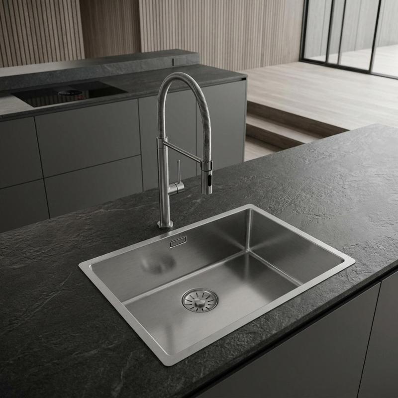 Pure.Sink Comfort RVS spoelbak 50x40 cm 10mm radius onderbouw, vlakbouw en opbouw PCM5040-02
