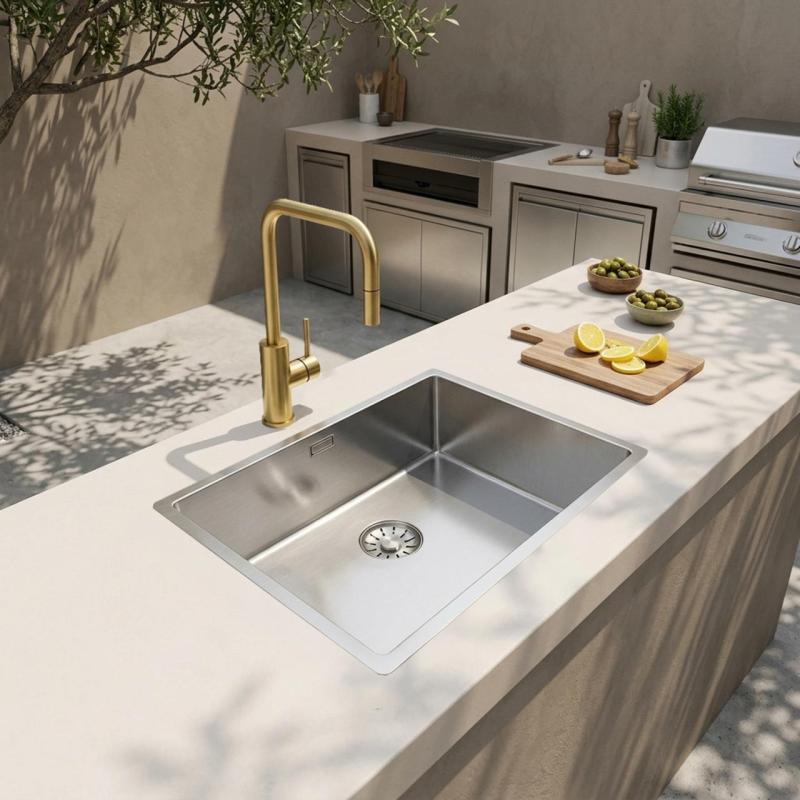 Pure.Sink Comfort RVS spoelbak 50x40 cm 10mm radius onderbouw, vlakbouw en opbouw PCM5040-02