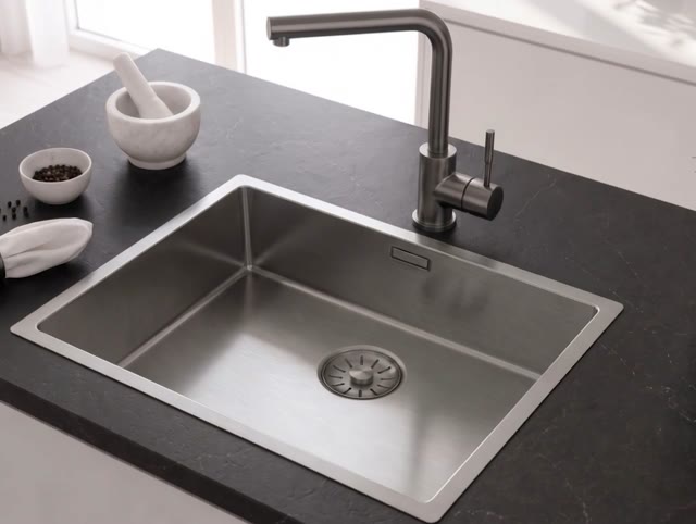 Pure.Sink Comfort RVS spoelbak 50x40 cm 10mm radius onderbouw, vlakbouw en opbouw PCM5040-02