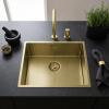 Pure.Sink Comfort PVD Gold Sink 50x40 cm, 10 mm radius, undermount, flush-mount, and top-mount PCM5040-60