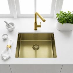 Pure.Sink Comfort Zlatý drez s PVD povrchovou úpravou, rozmery 50 x 40 cm, polomer 10 mm, pre montáž pod dosku, do dosky a na dosku, PCM5040-60