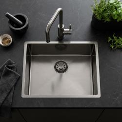 Pure.Sink Comfort PVD Gun metal spoelbak 50x40 cm 10mm radius onderbouw, vlakbouw en opbouw PCM5040-61