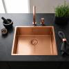 Pure.Sink Comfort PVD Rosé Copper Sink 50x40 cm, 10 mm radius, undermount, flush-mount, and top-mount PCM5040-62