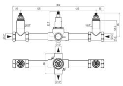 Intern deel voor inbouw doucheset 1/2" met omsteller 1208972877