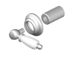 PB klassieke inbouw stopkraan afbouwdeel 1/2" met witte hendel chroom 1208972885