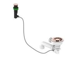 Pure.Sink Universal 3½" basket strainer  with push-button drain stopper (no overflow) PVD Copper WSTPOP-62