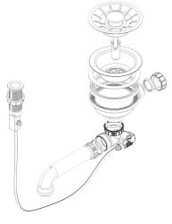 Pure.Sink Universal 3½" korfplug  inclusief drukknop-waste zonder overloop RVS WSTPOP-02
