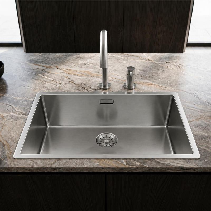 Pure.Sink Comfort grote RVS spoelbak 70x40 cm 10mm radius onderbouw, vlakinbouw en opbouw PCM7040-02