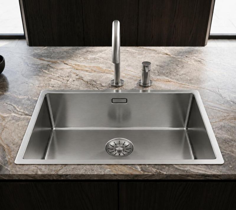 Pure.Sink Comfort grote RVS spoelbak 70x40 cm 10mm radius onderbouw, vlakinbouw en opbouw PCM7040-02