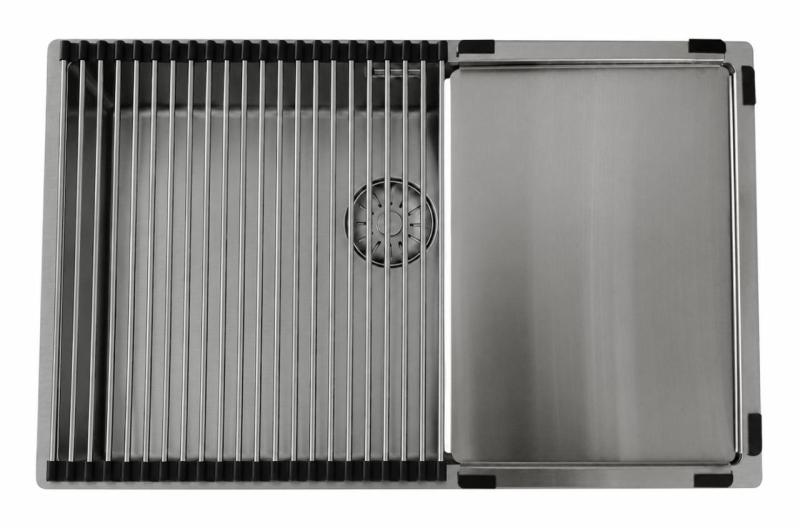 Pure.Sink Comfort grote PVD Gun metal spoelbak 70x40 cm 10mm radius onderbouw, vlakinbouw en opbouw PCM7040-61
