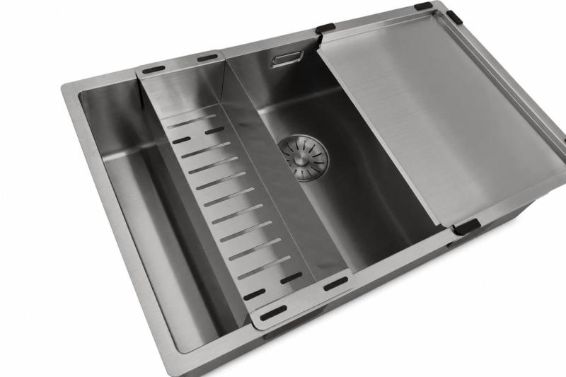 Pure.Sink Comfort grote PVD Gun metal spoelbak 70x40 cm 10mm radius onderbouw, vlakinbouw en opbouw PCM7040-61