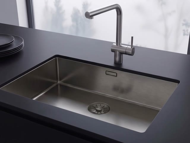 Pure.Sink Comfort grote PVD Gun metal spoelbak 70x40 cm 10mm radius onderbouw, vlakinbouw en opbouw PCM7040-61