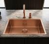 Pure.Sink Comfort Large PVD Rosé Copper Sink, 70x40 cm, 10 mm radius, for undermount, flush-mount, and top-mount installation, PCM7040-62