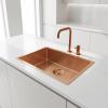 Pure.Sink Comfort Large PVD Rosé Copper Sink, 70x40 cm, 10 mm radius, for undermount, flush-mount, and top-mount installation, PCM7040-62