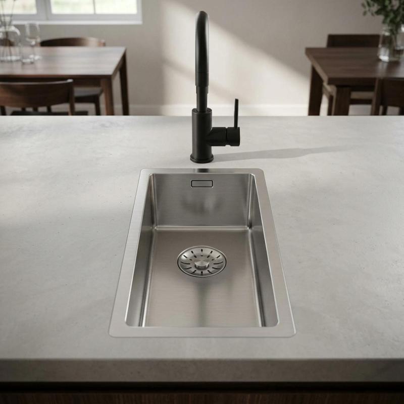 Pure.Sink Comfort kleine RVS spoelbak 18x40 cm onderbouw, vlakinbouw en opbouw PCM1840-02