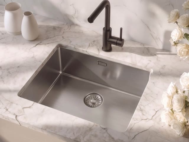 Pure.Sink Comfort Speciale 35cm korte RVS spoelbak 40x35 cm ruimte besparend PCM4035-02
