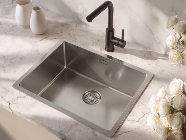 Pure.Sink Comfort Speciale 35cm korte RVS spoelbak 40x35 cm ruimte besparend PCM4035-02