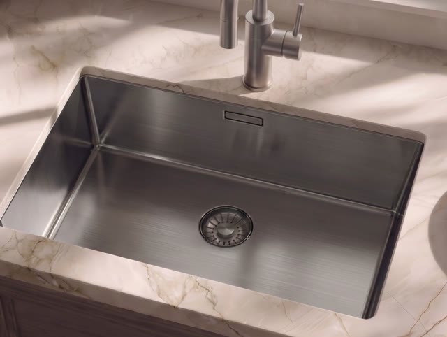 Pure.Sink Comfort Speciale 35cm korte PVD Gun metal spoelbak 50x35 cm ruimte besparend PCM5035-61