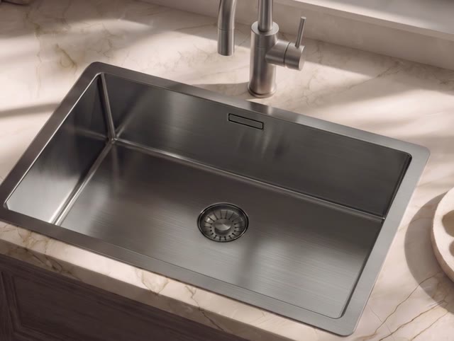 Pure.Sink Comfort Speciale 35cm korte PVD Gun metal spoelbak 50x35 cm ruimte besparend PCM5035-61