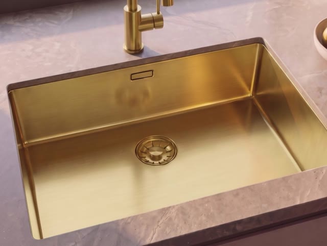 Pure.Sink Comfort PVD Gouden spoelbak 55x40 cm onderbouw, vlakbouw en opbouw PCM5540-60