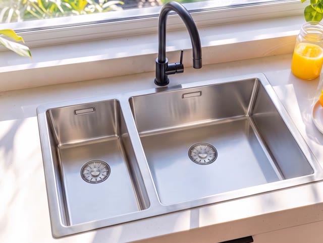 Pure.Sink Comfort 1,5 anderhalve RVS spoelbak 18+34 cm grote bak rechts PCM183440-02